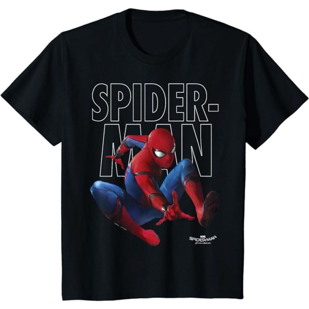 Marvel Spider-Man Homecoming Outlined Epic Jump Pose T-Shirt UNISEX SZ XS:NWOT